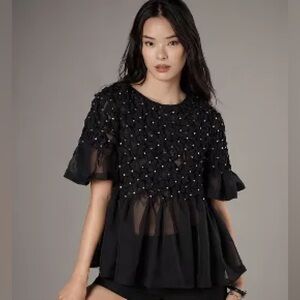 NWOT Anthropologie Rhinestone Top